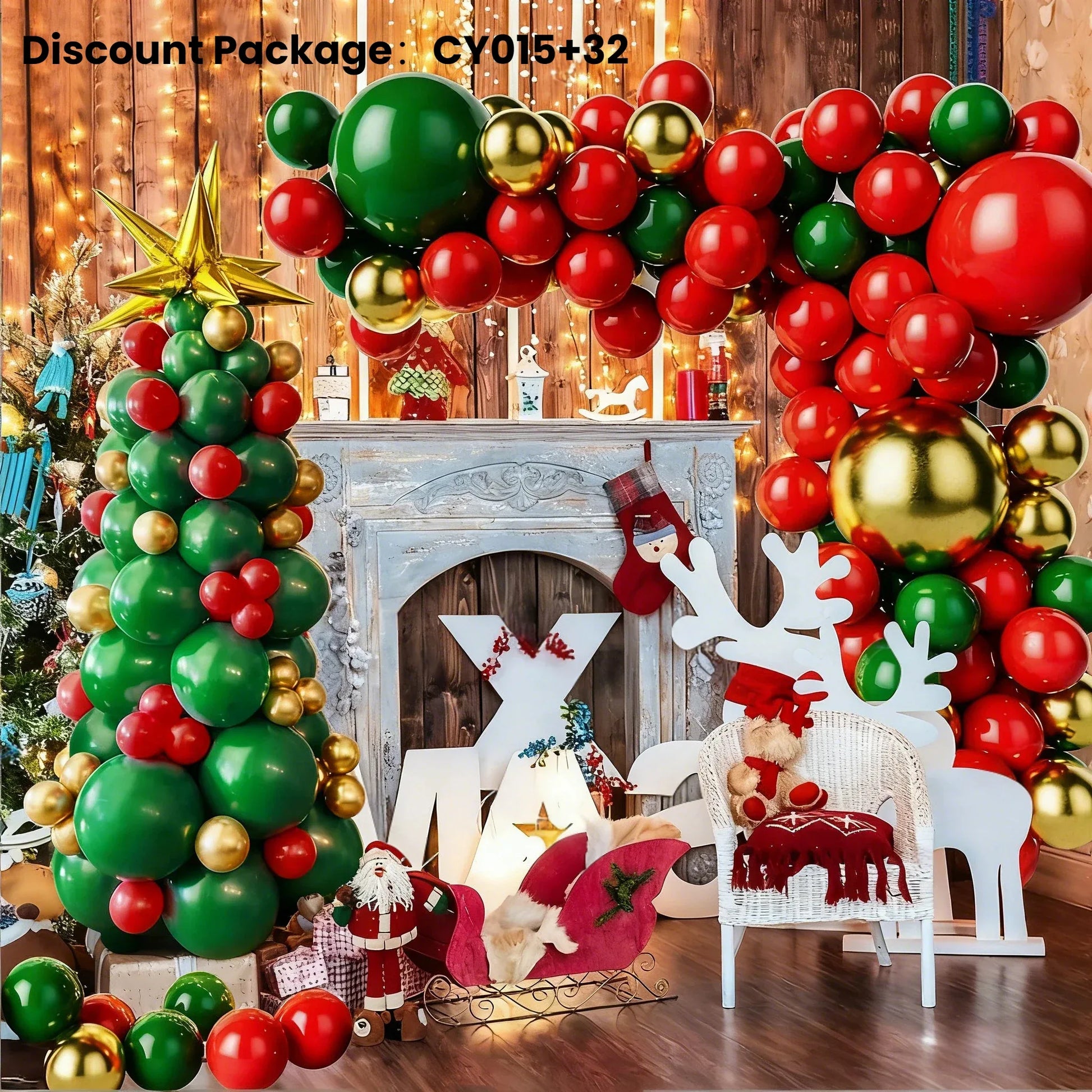 Christmas Balloon 2-Pack Combo: Latex & Foil Holiday Decor | Arch & Tree Sets for 2025 Christmas - Mekamart Australia