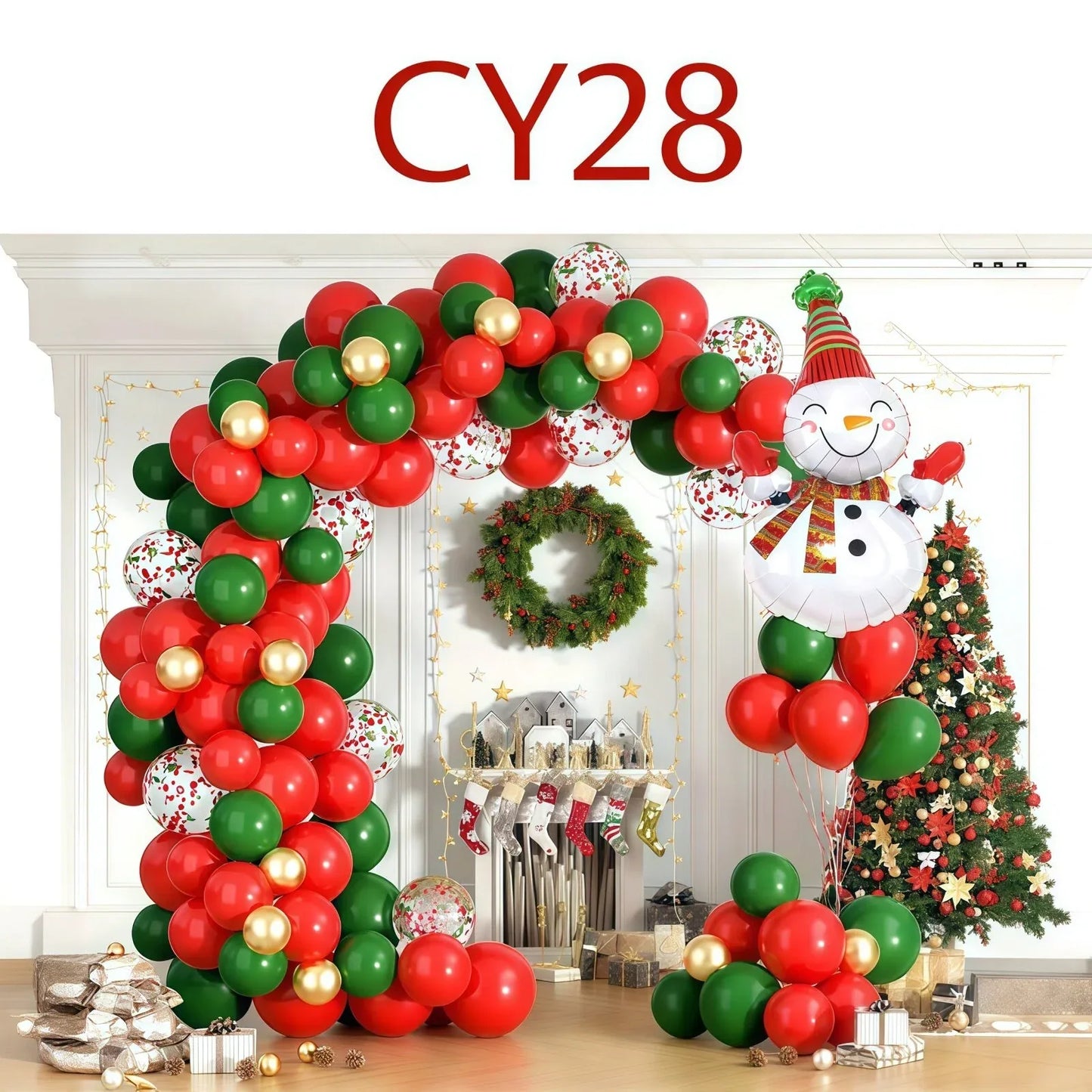 Christmas Balloon Combo: 123PCS Arch + Tree Sets (Snowman/Star Foil) - Mekamart Australia