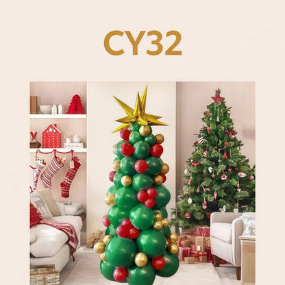 Christmas Balloon Combo: 123PCS Arch + Tree Sets (Snowman/Star Foil) - Mekamart Australia