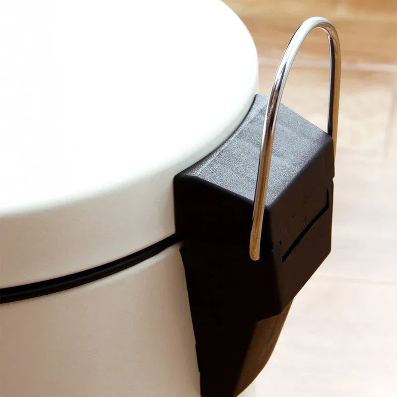 5L Round Lidded Trash Can Foot Pedal Garbage Bin for Kitchen Bathroom Hotel-White - Mekamart Australia