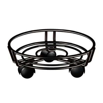 Movable Iron Potted Plant Stand for Home Garden Decoration-Black - Mekamart Australia