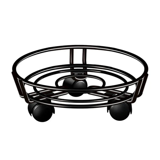 Movable Iron Potted Plant Stand for Home Garden Decoration-Black - Mekamart Australia