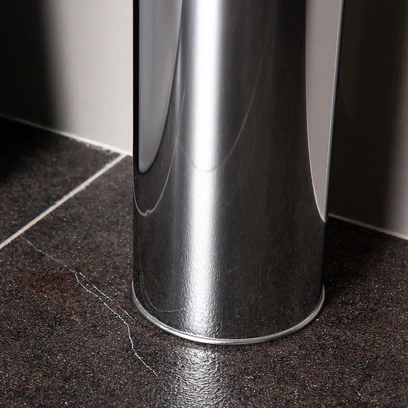 Stainless Steel Toilet Brush With Base and Long-Handled Brush for Bathroom Toilet Cleaning-Silver - Mekamart Australia