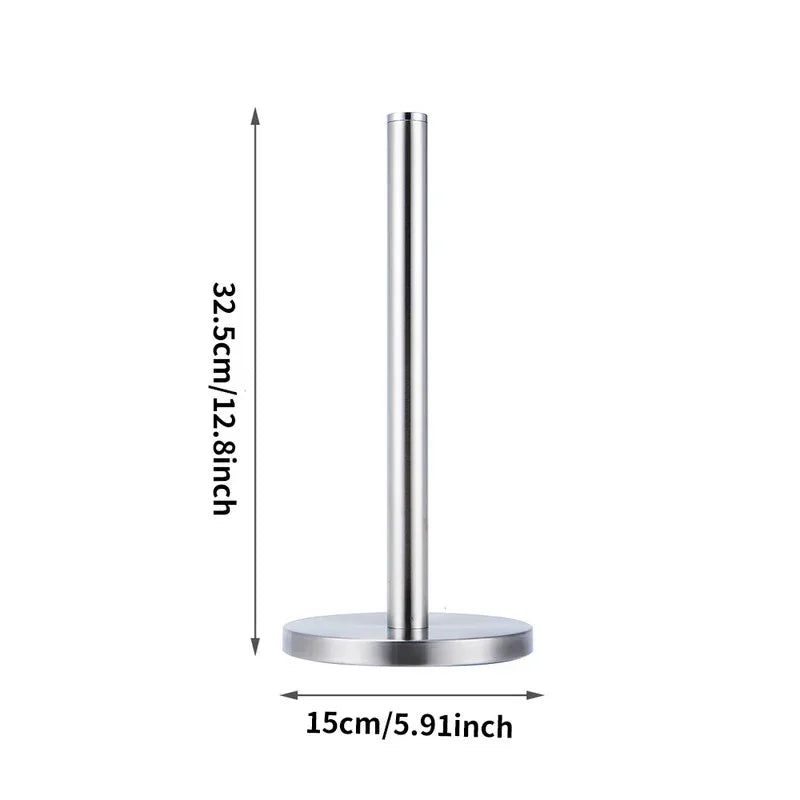 Stainless Steel Paper Towel Holder for Kitchen Countertop Cling Film Storage Rack-Silver
﻿ - Mekamart Australia