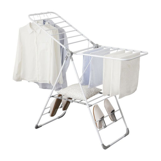 Floor-Standing Folding Wing-Shaped Drying Rack-White