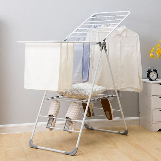 Floor-Standing Folding Wing-Shaped Drying Rack-White