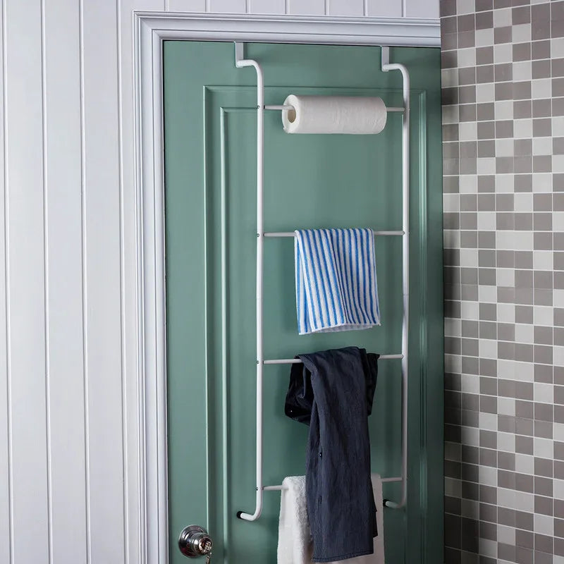 Over The Door Towel Rack Metal Behind Door Hanger for Bathroom Bedroom-White - Mekamart Australia