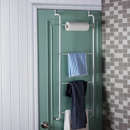 Over The Door Towel Rack Metal Behind Door Hanger for Bathroom Bedroom-White - Mekamart Australia