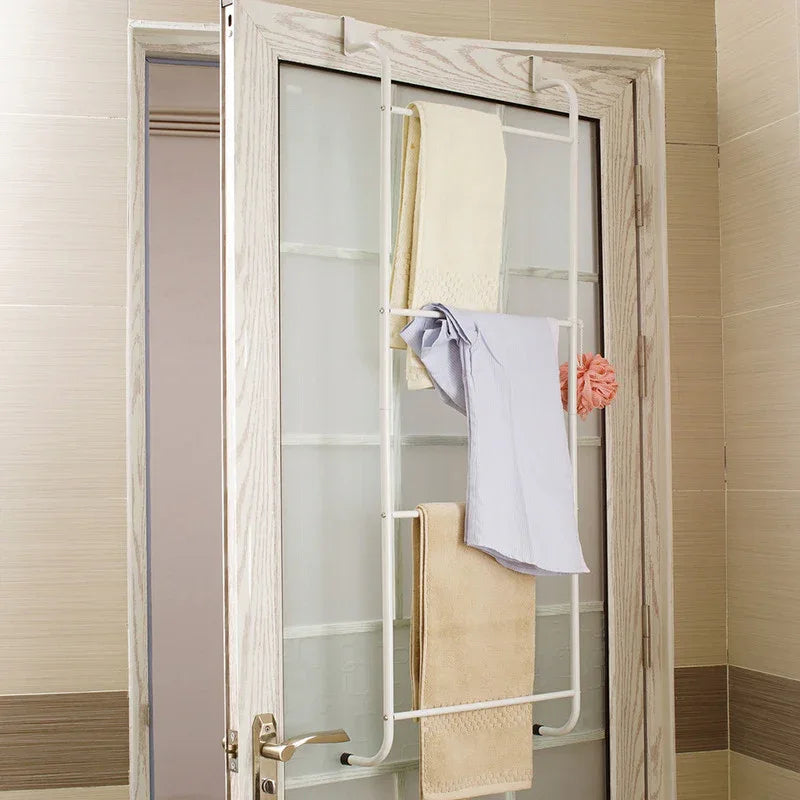 Over The Door Towel Rack Metal Behind Door Hanger for Bathroom Bedroom-White - Mekamart Australia