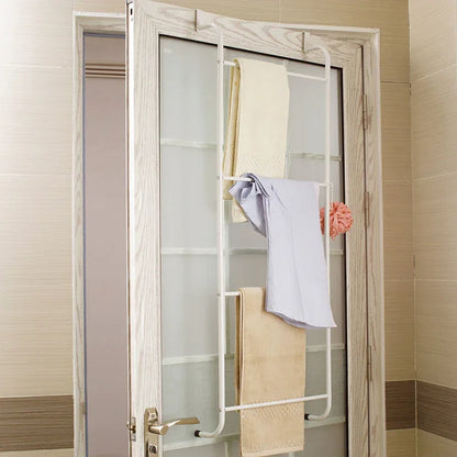 Over The Door Towel Rack Metal Behind Door Hanger for Bathroom Bedroom-White - Mekamart Australia