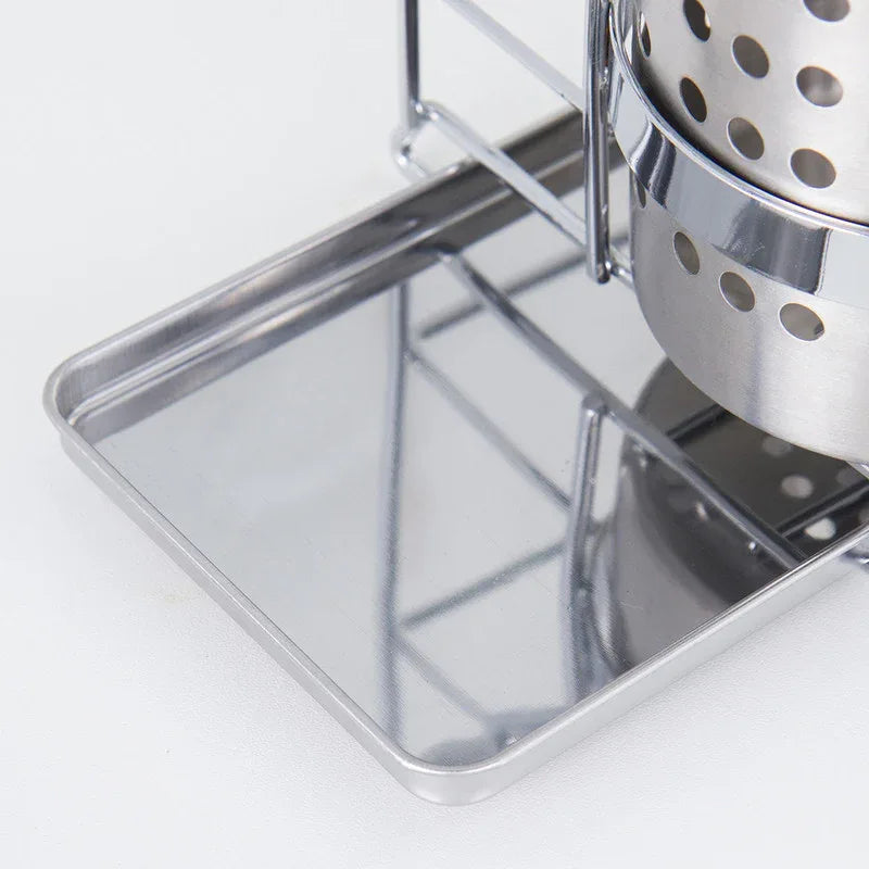 Stainless Steel Kitchen Tableware Storage Rack, With Knife Rack,Spoon And Chopstick Rack-Silver - Mekamart Australia