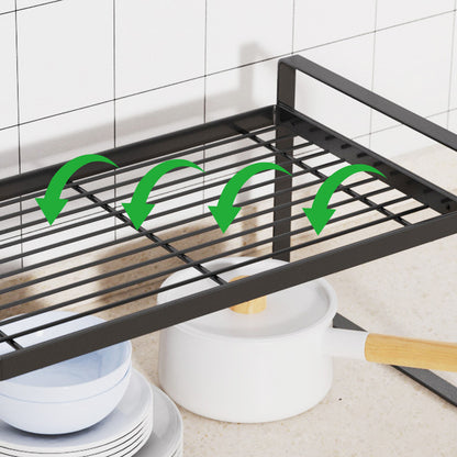 Kitchen Countertop Layered Storage Rack-Black