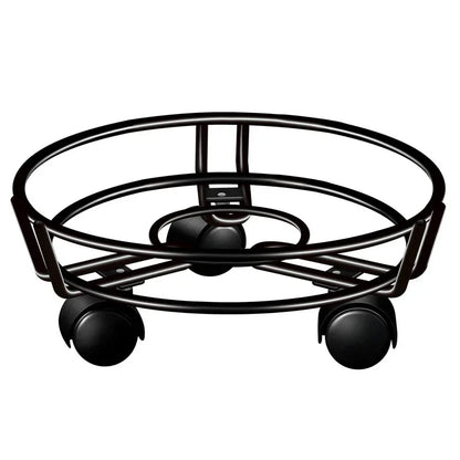 Movable Iron Potted Plant Stand for Home Garden Decoration-Black - Mekamart Australia