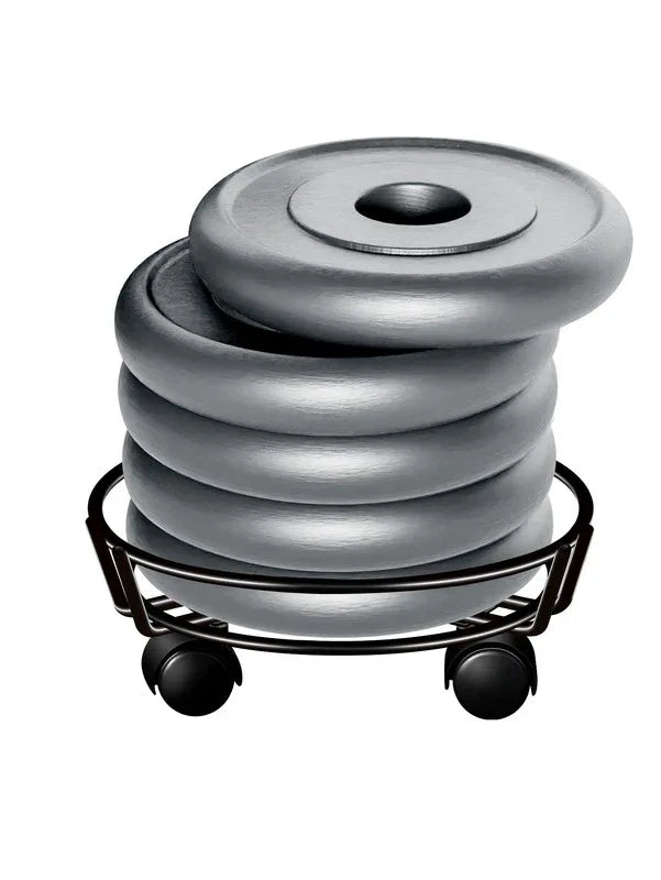 Movable Iron Potted Plant Stand for Home Garden Decoration-Black - Mekamart Australia