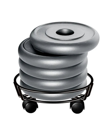 Movable Iron Potted Plant Stand for Home Garden Decoration-Black - Mekamart Australia