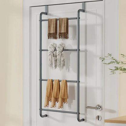 Over The Door Towel Rack Metal Behind Door Hanger for Bathroom Bedroom-Grey - Mekamart Australia