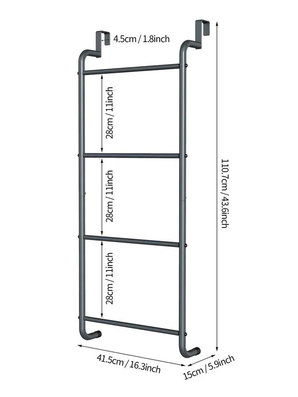 Over The Door Towel Rack Metal Behind Door Hanger for Bathroom Bedroom-Grey - Mekamart Australia
