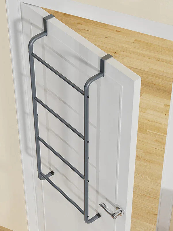 Over The Door Towel Rack Metal Behind Door Hanger for Bathroom Bedroom-Grey - Mekamart Australia