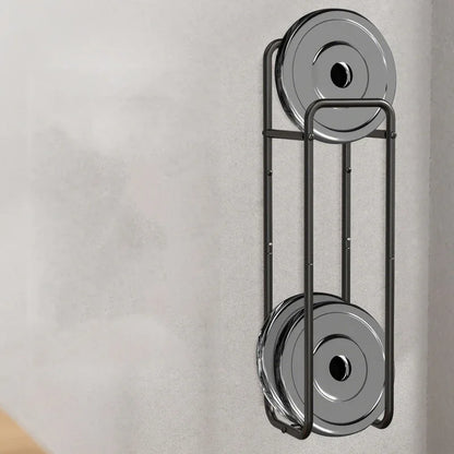 Double-Pole Towel Rack, Wall-Mounted Storage Rack for Bathroom,Black - Mekamart Australia