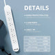6 Outlet Powerboard With Surge Protection and Dual USB Charger 1M Lead Cable