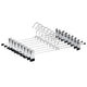40cm Chrome Iron Clothes Hangers with Non-Slip Clips, 10-Pack Metal Trouser Hangers for Pants Shorts Skirt Socks Underwear, Silver