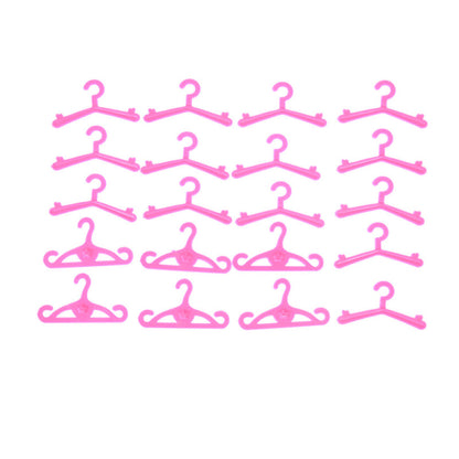 20 pcs/lot Pink Hangers Dress Clothes Accessories For Barbie Doll 0