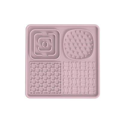 Dog Lick Mat Pink Square Food Bowl