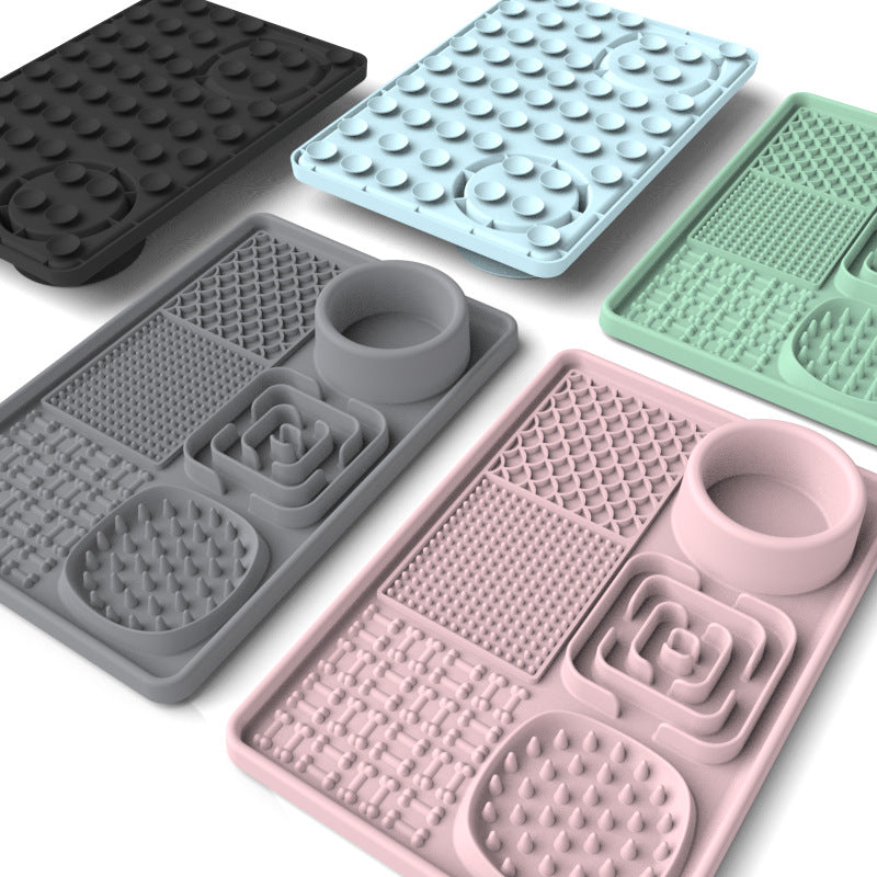 Dog Lick Mat Pink Square Food Bowl
