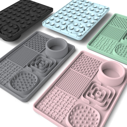 Dog Lick Mat Pink Square Food Bowl