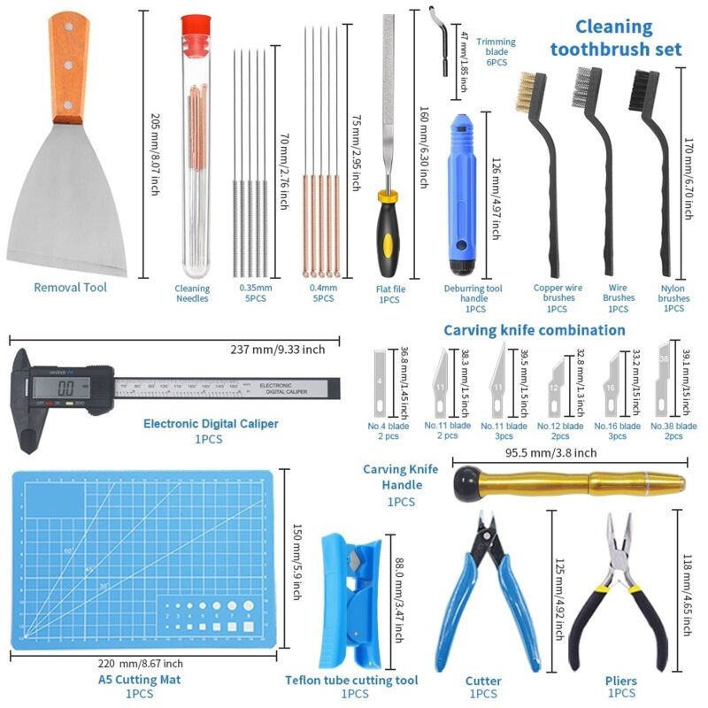 3D Printer Tools 3D Printer Spare Part 32 Parts 3D Printer Accessory Kit