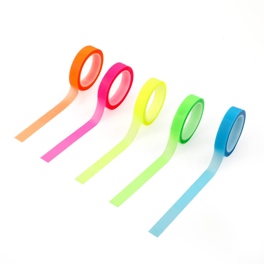5 Rolls Marking Tape, Removable Fluorescent Tape Fluorescent Marking Transparent Colored Tape Roll Page Markers for Teachers Students Reading Class Office (0.8cm x 5m)