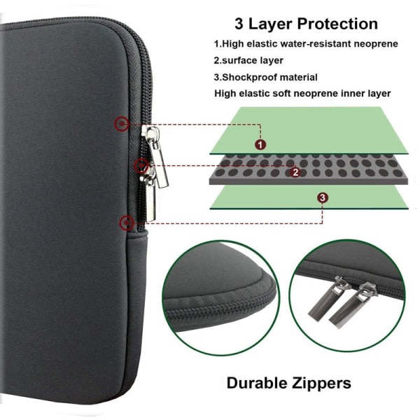 Black 15.6-Inch Computer Case Compatible with 13 and 15 Inch MacBook Pro and Air