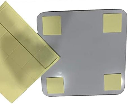 Glass Square Bathroom Wall Hanging Mirror with Two Side Tapes (Multicolour, 20x20 cm, 7 7/8x7 7/8 Inch), Unframed