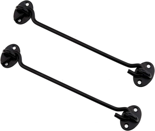 Barn Door Latch, 8 Inch Heavy Duty Stainless Steel Gate Latch Lock,Cabin Hook Eye Latch Hook with Mounting Screws for Window,Sliding Door,Back Gate,Closet Doors,Front Porch,Fence,2 Pack