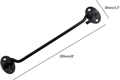 Barn Door Latch, 8 Inch Heavy Duty Stainless Steel Gate Latch Lock,Cabin Hook Eye Latch Hook with Mounting Screws for Window,Sliding Door,Back Gate,Closet Doors,Front Porch,Fence,2 Pack