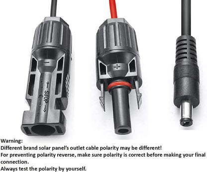 Solar Panel Connectors Compatible with M-C-4 Solar Connectors to DC Extension Cable 16AWG with DC 5.5mmx2.1mm, DC3.5x1.35mm,DC5.5x2.5mm and DC8mm Adapter for Portable Power Station Solar Generators