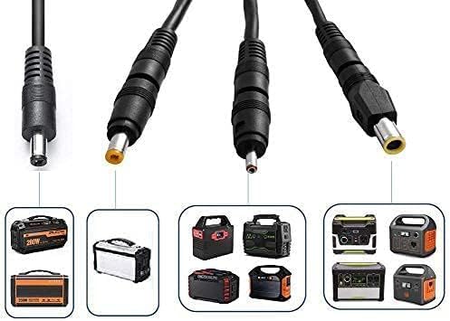 Solar Panel Connectors Compatible with M-C-4 Solar Connectors to DC Extension Cable 16AWG with DC 5.5mmx2.1mm, DC3.5x1.35mm,DC5.5x2.5mm and DC8mm Adapter for Portable Power Station Solar Generators