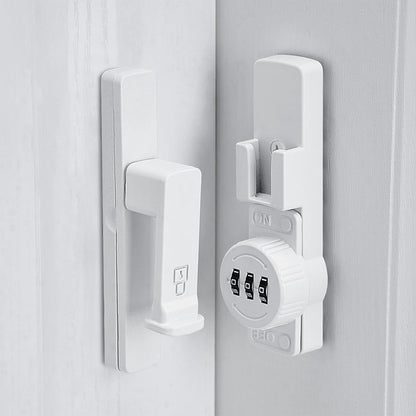White 90 Degree Barn Door Lock,Mechanical Password Lock,Flip Latch with Combination,3 Digit Password Keyless,Protect Privacy,for Barn Door,Windows,Garden,Cabinets,Bathroom,and Sliding Door  90  90