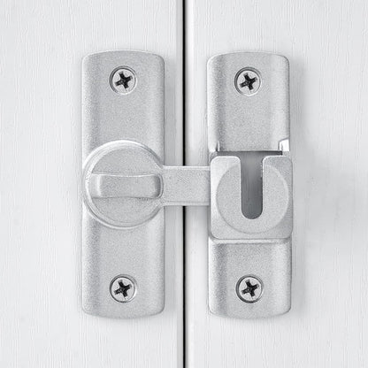 Silvery Barn Door Latches,90/180 Degree Gate Lock,Aluminum Alloy Right Angle Door Lock Latch,Flip Gate Latches Hardware,Door Security Sliding Door Latch Lock fo Cabinets,Barn Door,Bathroom  Silvery