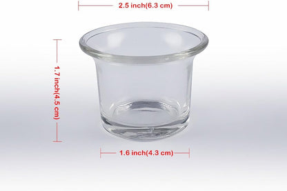 Clear Chunky Glass Lip Votive Candle Holders Tealight Votive Cups for Wedding Proposal, Spa, Aromatherapy, Meditation, 6 Counts by Shxstore Clear