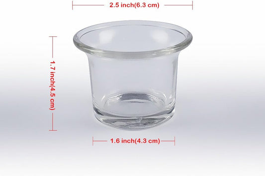 Clear Chunky Glass Lip Votive Candle Holders Tealight Votive Cups for Wedding Proposal, Spa, Aromatherapy, Meditation, 6 Counts by Shxstore Clear