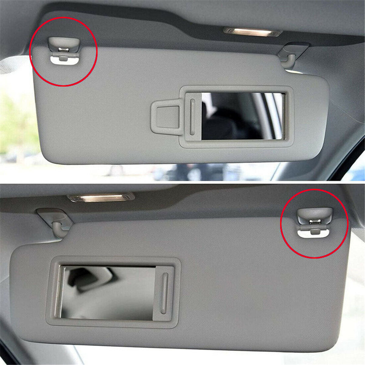 2x Sun Visor Clip Hook Mount Holder Compatible with Audi A1 A3 A4 A5 Q3 Q5 B6 B7 B8