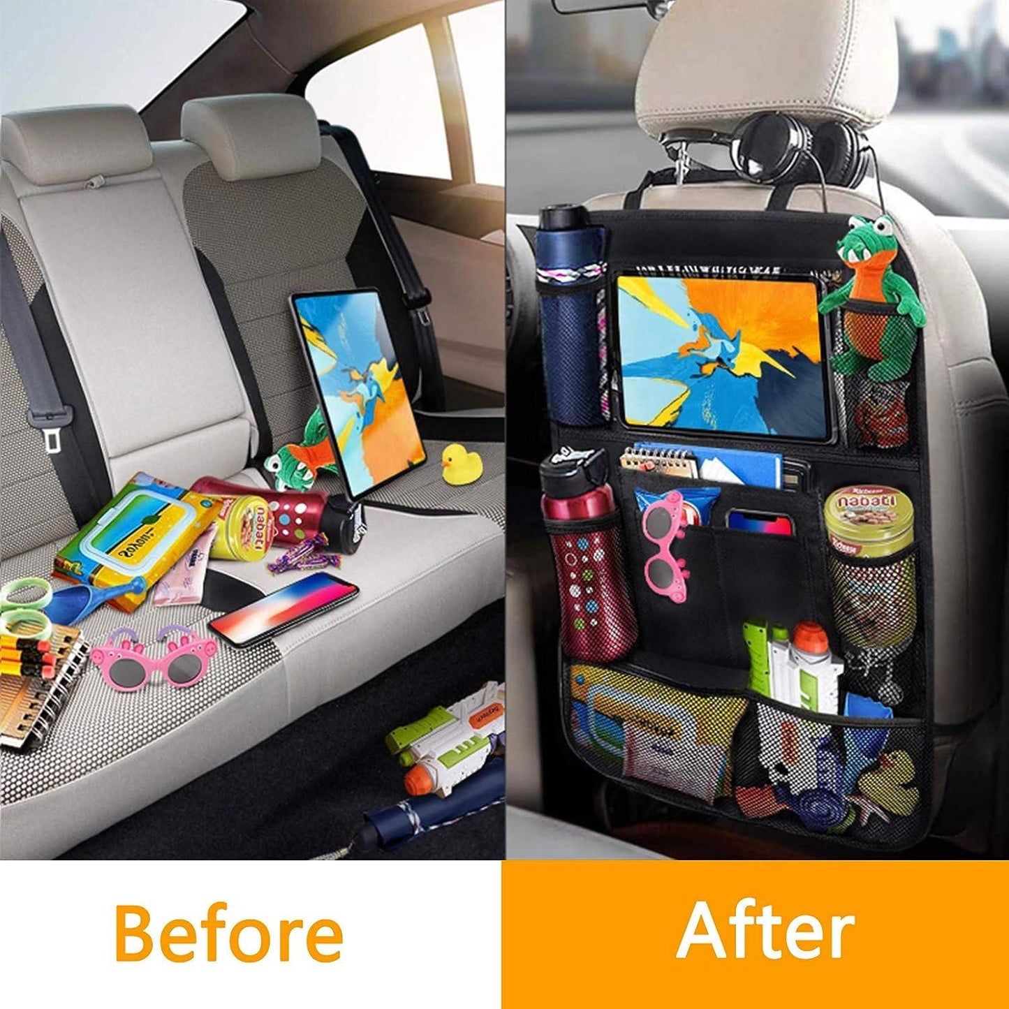 2-PACK Universal car back seat mobile/tablet multiple holders Black Black Black