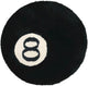 Black Carpet, Billiard Ball Mat, 8-Ball Soft & Fluffy Black Carpet Bedroom Decoration, Black Circle Carpet for Living Room Home Decor 80*80