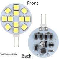 G4 LED Bulb 2W 12-24V Warm White 3000K 200LM Non-Dimmable 12x5050 SMD for Cabinets Compatible with Phillips Oral-B Braun