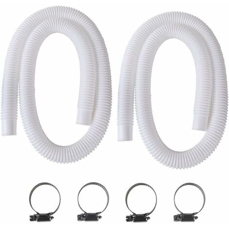 Pool Hose, 2 pcs 32 mm hose for above ground pool, 150 cm pool pump hose for Intex 330 GPH, 530 GPH and 1000 GPH/NC/_max Black Black