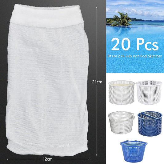 Pool Filter Socks 20pcs for Above Ground Pool Skimmer Compatible with Pool Pump