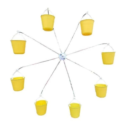 Bird Feeder Carousel Toy With Water Bottle and Food Dish