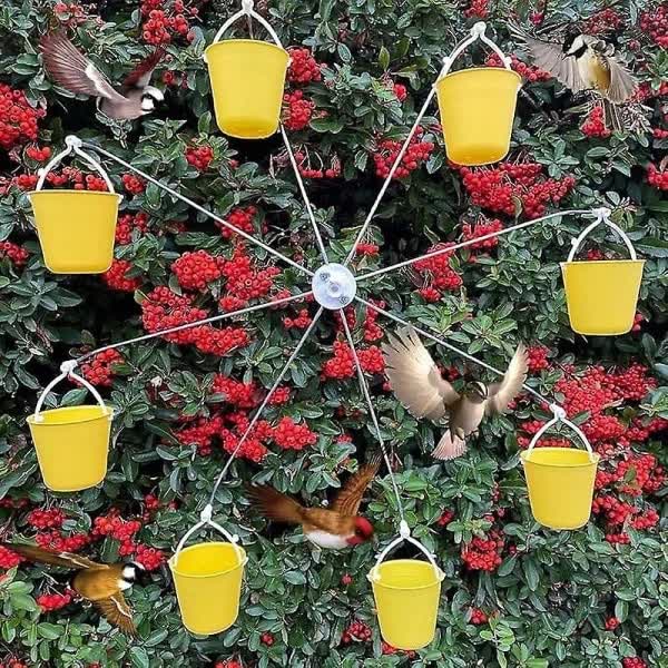 Bird Feeder Carousel Toy With Water Bottle and Food Dish