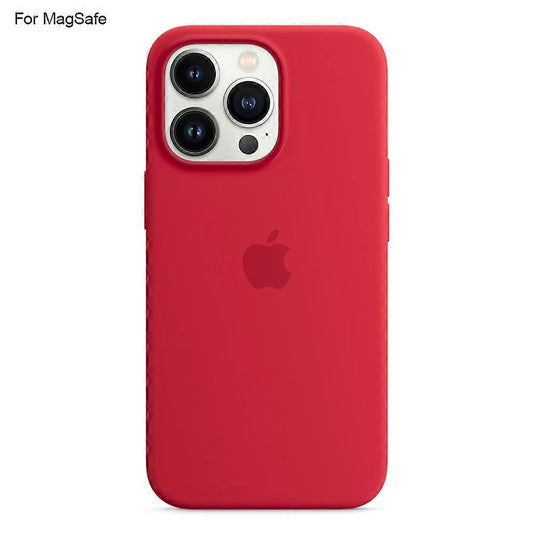 iPhone 14 Pro MagSafe Compatible Liquid Silicone Phone Case with Popover Grip, Perfect Red, MGF Red